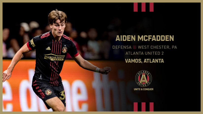 Atlanta United ficha al defensor Aiden McFadden a un contrato del Primer Equipo