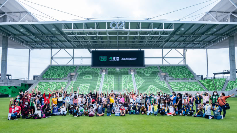 4ATX Foundation, Academy Sports + Outdoors Donate Equipment and Offer Students A Field Trip to Q2 Stadium