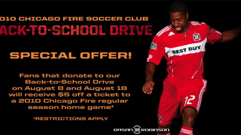 The Chicago Fire Back-to-School Drive allows individuals to donate new or gently used school supplies