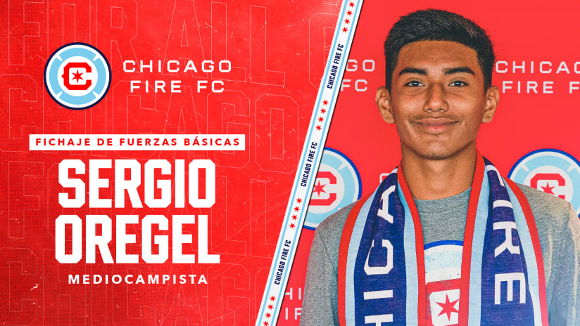 Chicago Fire FC Ficha al Mediocampista Sergio Oregel como Jugador Procedente de Fuerzas Básicas 