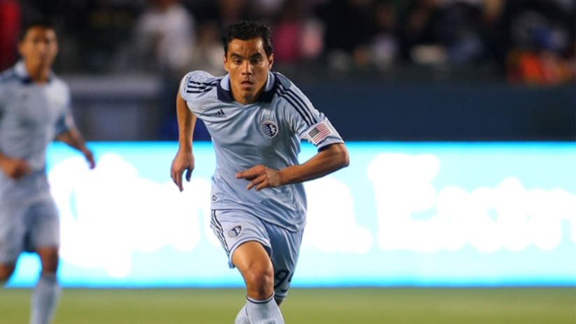 Omar Bravo scored two goals on his Sporting KC debut