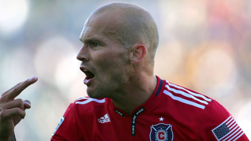 Freddie Ljungberg joined the Fire off the bench during the club's 3-2 win over the LA Galaxy on Sunday.