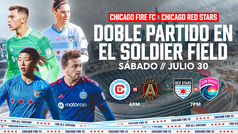 El Chicago Fire FC y las Red Stars Anuncian un Doble Encuentro el 30 de Julio en el Soldier Field 
