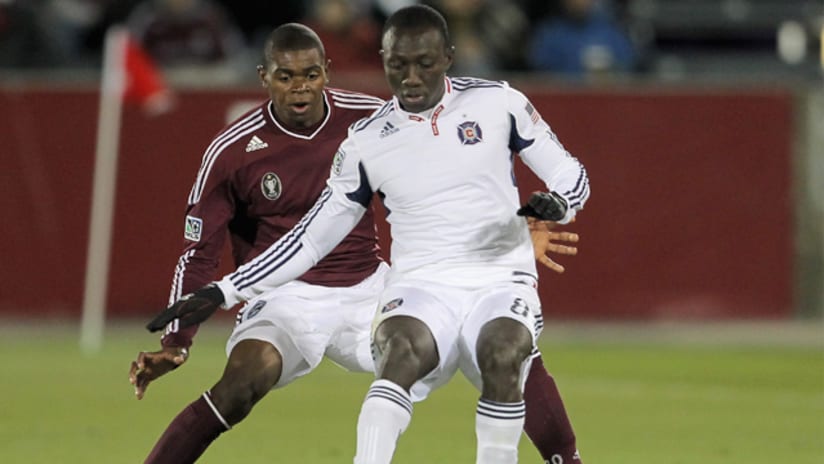Dominic Oduro found the back of the net when the Fire faced the Rapids in April