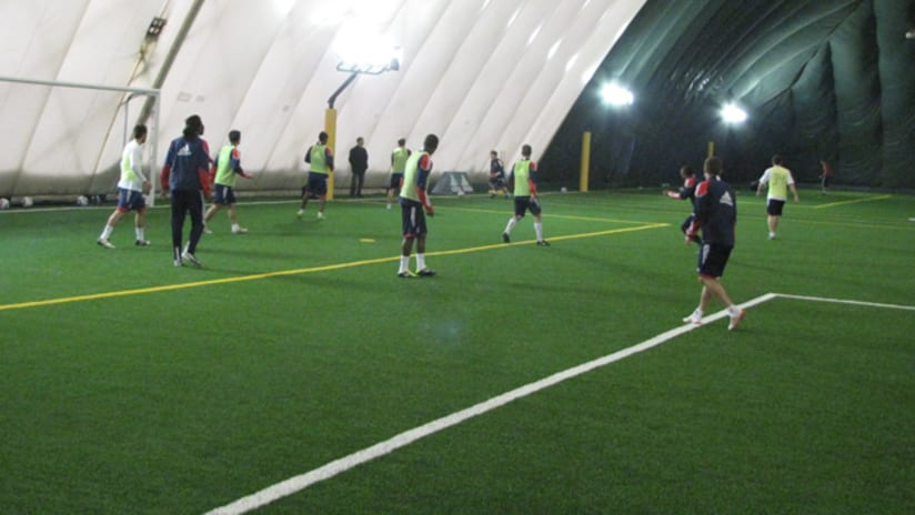 Training begins at the Bridgeview Sports Dome