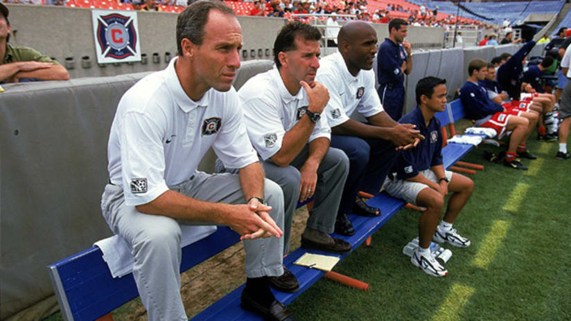 Former Chicago Fire coach Bob Bradley (Left, seen here in 1999) says the season seems to have slipped away for his former club.
