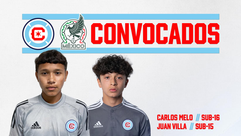 Carlos Melo y Juan "Gio" Villa, de la Academia del Chicago Fire FC, son convocados a la Selección Mexicana Juvenil 