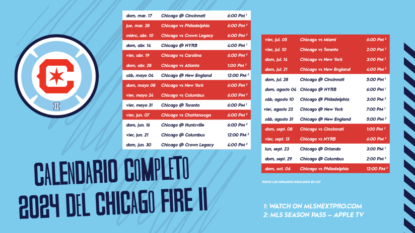 Se Reprograma el Primer Partido de Local del Chicago Fire FC II 