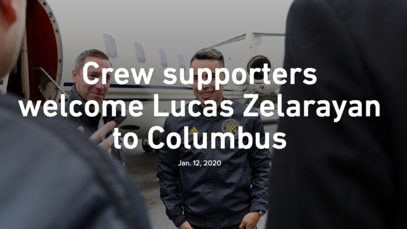 PHOTOS | Lucas Zelarayan officially arrives in Columbus to awaiting supporters - Crew supporters welcome Lucas Zelarayan to Columbus