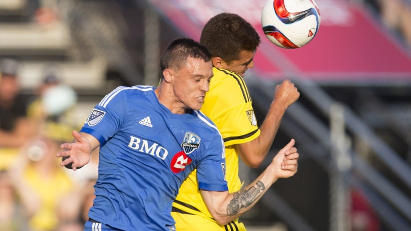 Crew SC Montreal battle for ball