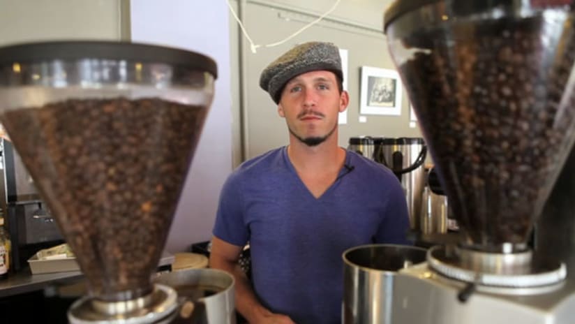 Danny O'Rourke making coffee