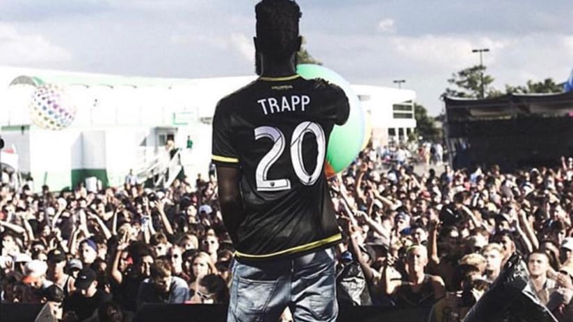 Breakaway rapper in trapp jersey