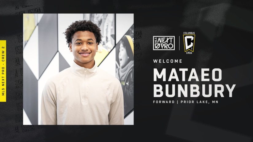 Columbus Crew 2 acquires Mataeo Bunbury on loan for 2023 MLS NEXT Pro season