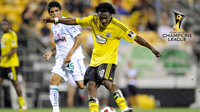 The Crew's Andrés Mendoza scored the lone goal of a 1-0 win over Santos Laguna on Tuesday at Crew Stadium.