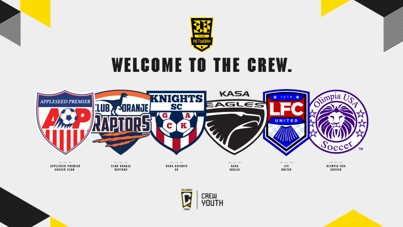 Crew Youth Add Six Partner Clubs to the Crew Network 