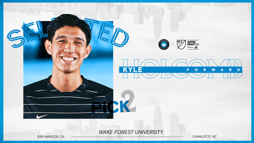 Charlotte FC select Forward Kyle Holcomb, Wake Forest with second round pick in MLS SuperDraft 2022 pres. by adidas