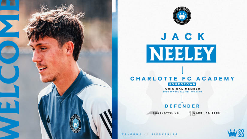 Charlotte FC Signs Academy Product Jack Neeley as Homegrown Player