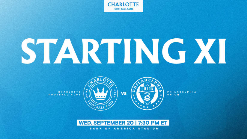 Starting XI | Charlotte FC vs Philadelphia Union 