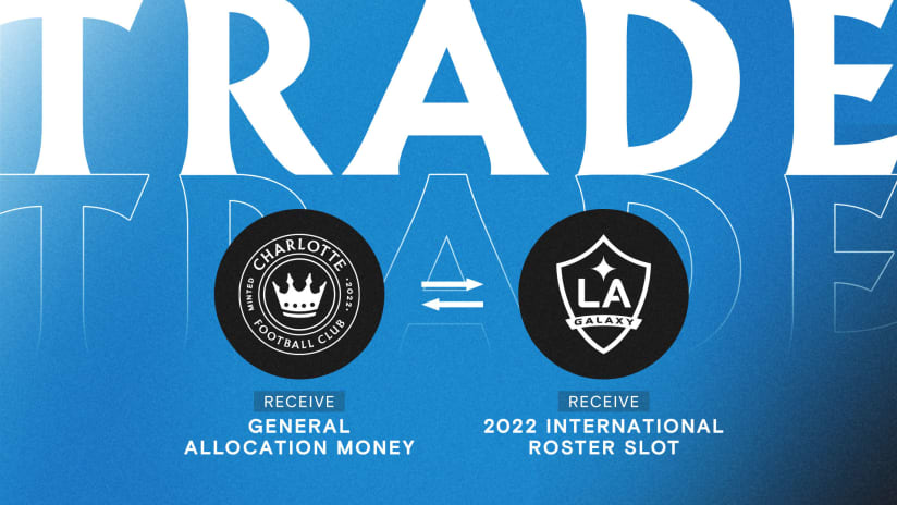 Charlotte FC Acquires $200,000 General Allocation Money From LA Galaxy for International Roster Slot