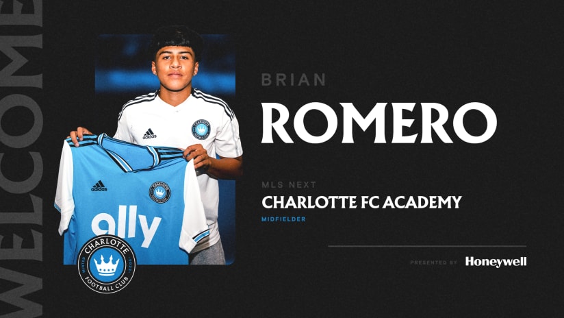 Charlotte FC Signs Academy Product Brian Romero to Homegrown Contract