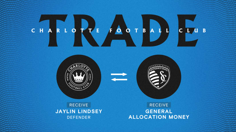 Charlotte FC Acquires Defender Jaylin Lindsey from Sporting Kansas City for $100,000 in General Allocation Money