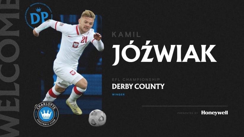 Charlotte FC Signs Winger Kamil Jóźwiak from Derby County to Designated Player Contract