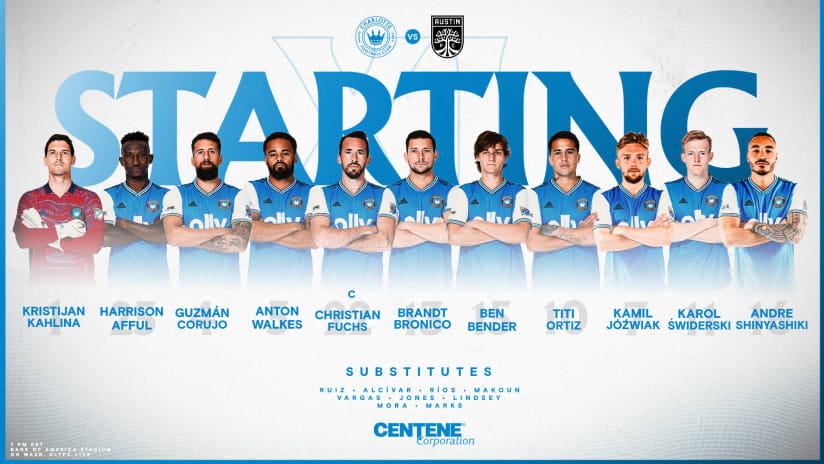 Starting XI | Charlotte FC vs Austin FC