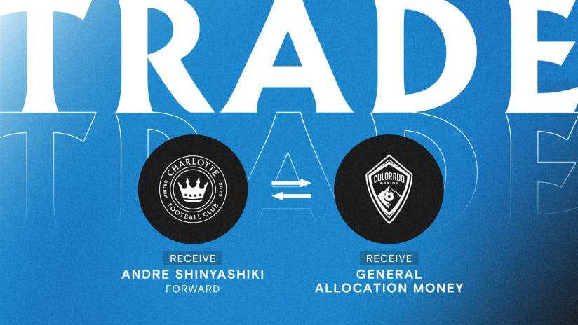 Charlotte FC Acquires Forward Andre Shinyashiki from the Colorado Rapids in Exchange for $225,000 2022 General Allocation Money