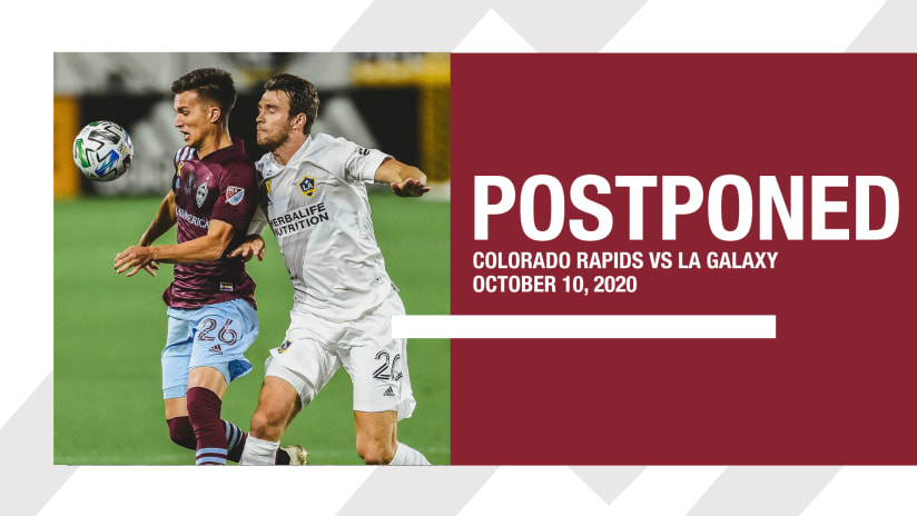 October 10 Match Against LA Galaxy Postponed -