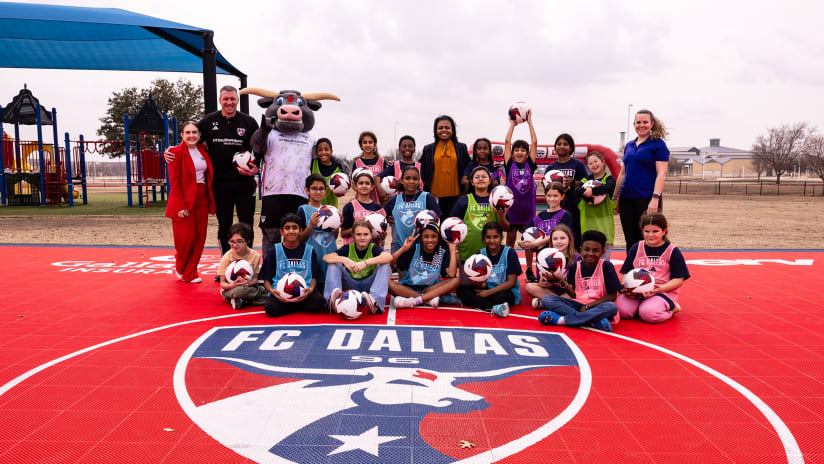 The FC Dallas Foundation, Coca-Cola, CoServ, Gallagher and UMB Bank unveil Mini-Pitch at Frisco’s Shawnee Trail Elementary School