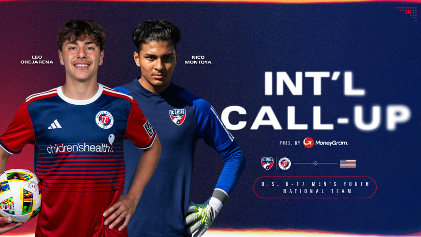 North Texas SC midfielder Leonardo Orejarena and FC Dallas Academy goalkeeper Nicolas Montoya Receive U.S. U-17 Men’s National Team Call-Up