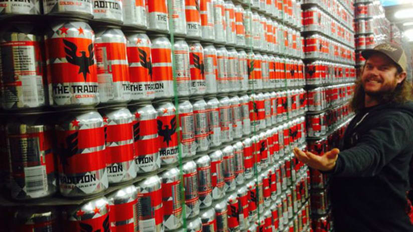 Jeff from DC Brau with The Tradition Cans