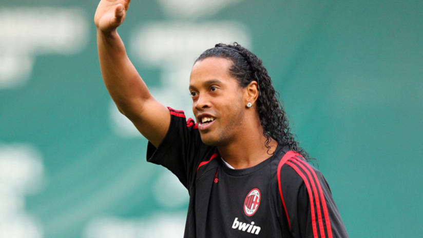 Ronaldinho nearly scored on a bicycle kick against D.C. United.