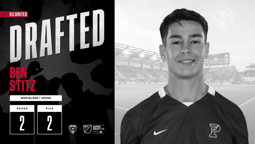 D.C. United Select Midfielder Ben Stitz with the 31st Pick at the 2023 MLS SuperDraft Presented by adidas