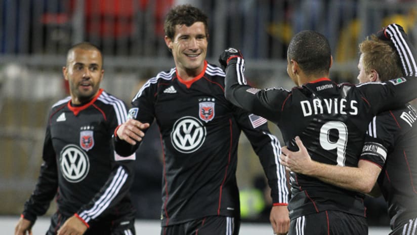 Chris Pontius (center) and D.C. United have already upped their offensive output with a new-look offense this season.