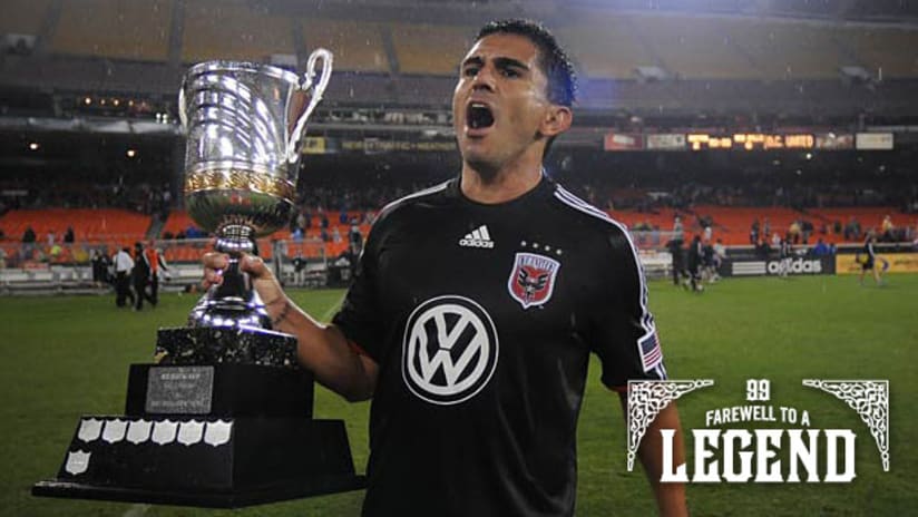 Jaime Moreno with the Atlantic Cup trophy