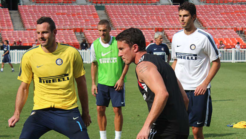 Lewis Neal and Inter Milan at open training