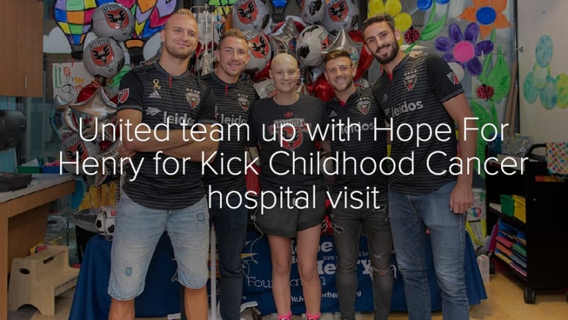 United team up with Hope For Henry for Kick Childhood Cancer hospital visit - United team up with Hope For Henry for Kick Childhood Cancer hospital visit