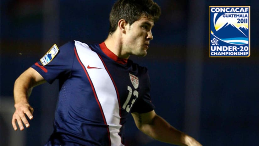 Greg Garza played at left back for the US U-20s in a 4-0 win against Suriname.