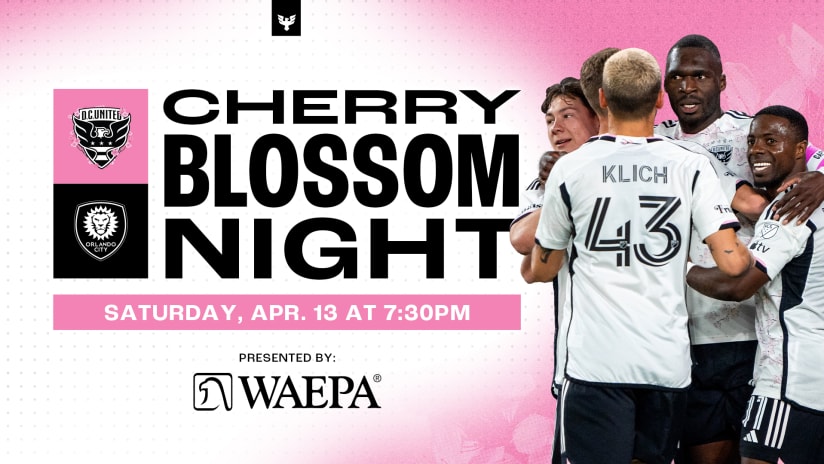 D.C. United Announce WAEPA as the Presenting Partner of Federal Employee Night and Cherry Blossom Night
