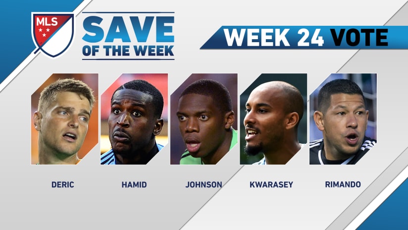 VOTE: TYLER DERIC IS UP FOR MLS SAVE OF THE WEEK FOR WEEK 24 -