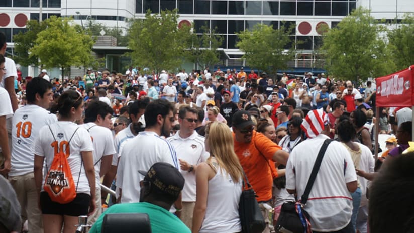 The Houston Dynamo held an official viewing party for fans at Discovery Green.