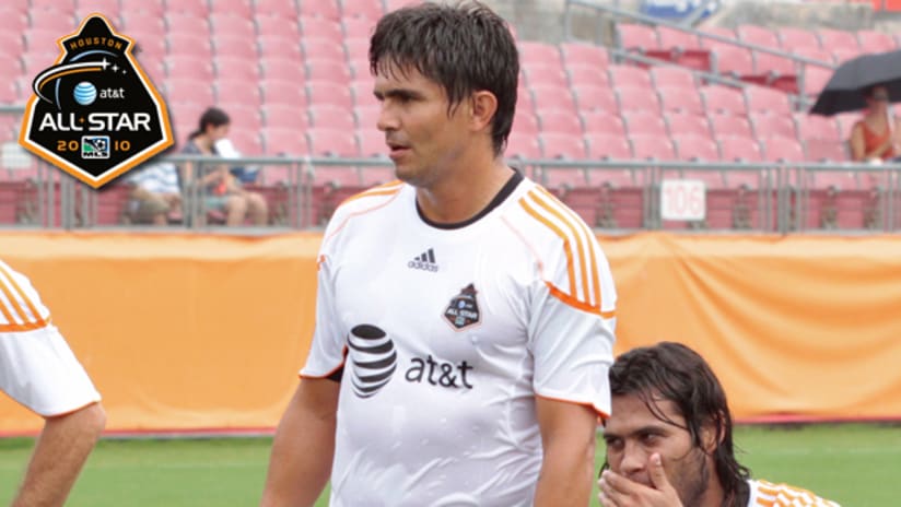 Jaime Moreno joined the 2010 MLS All-Stars in Houston on Monday.