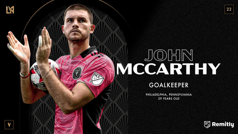 LAFC Signs Free Agent Goalkeeper John McCarthy 