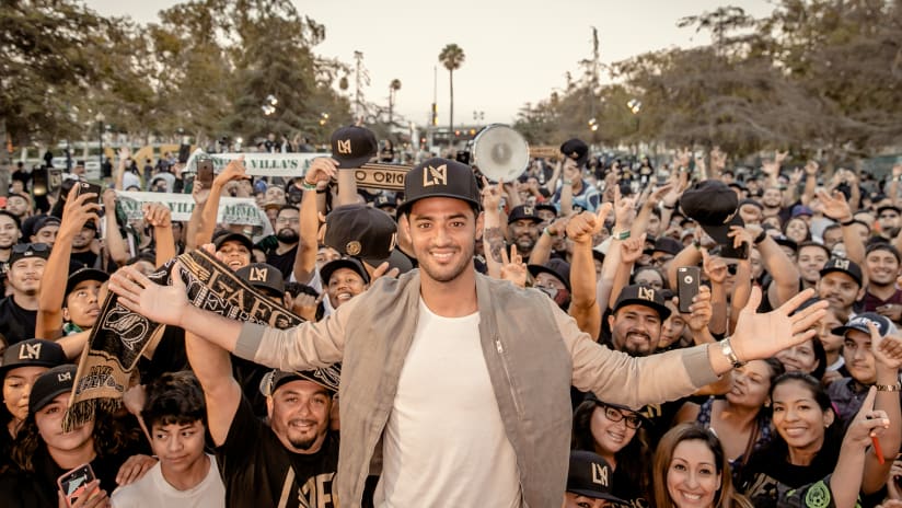 Carlos Vela Rally With Fans And Hat