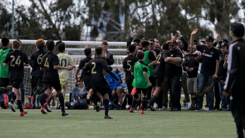 Academy Players Celebrate Goal At Galaxy 2018 IMG