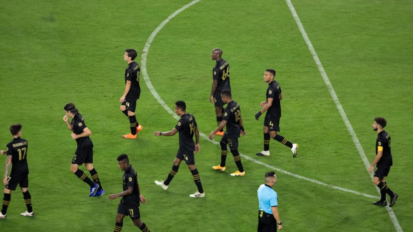 LAFC Players Walk Back After Goal Scored LAFC vs POR 200913 IMG
