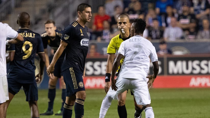 Latif Blessing Stands Up To Alejandro Bedoya After A Foul 190914 IMG