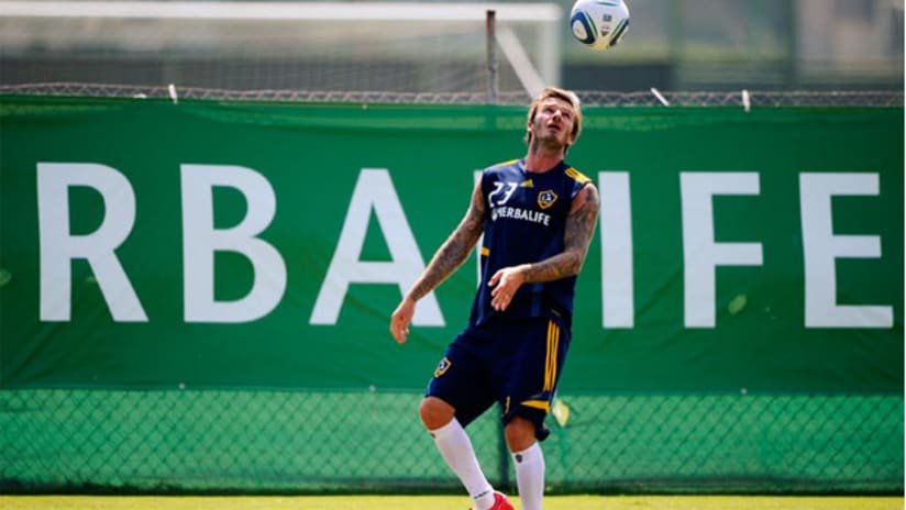 David Beckham works out with the LA Galaxy