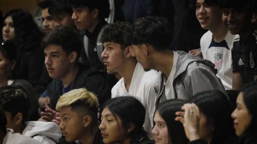 LA Galaxy's Memo Rodriguez surprised student-athletes at Coachella Valley Unified School District